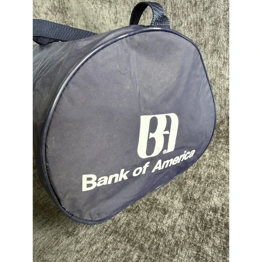Vintage San Diego Padres BofA Giveaway Barrel Duffel Bag 90s‎ Navy Blue Orange